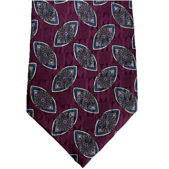 Vtg ROBERT TALBOTT Best of Class Silk Necktie USA Designer Geometric‎ Purple NEW